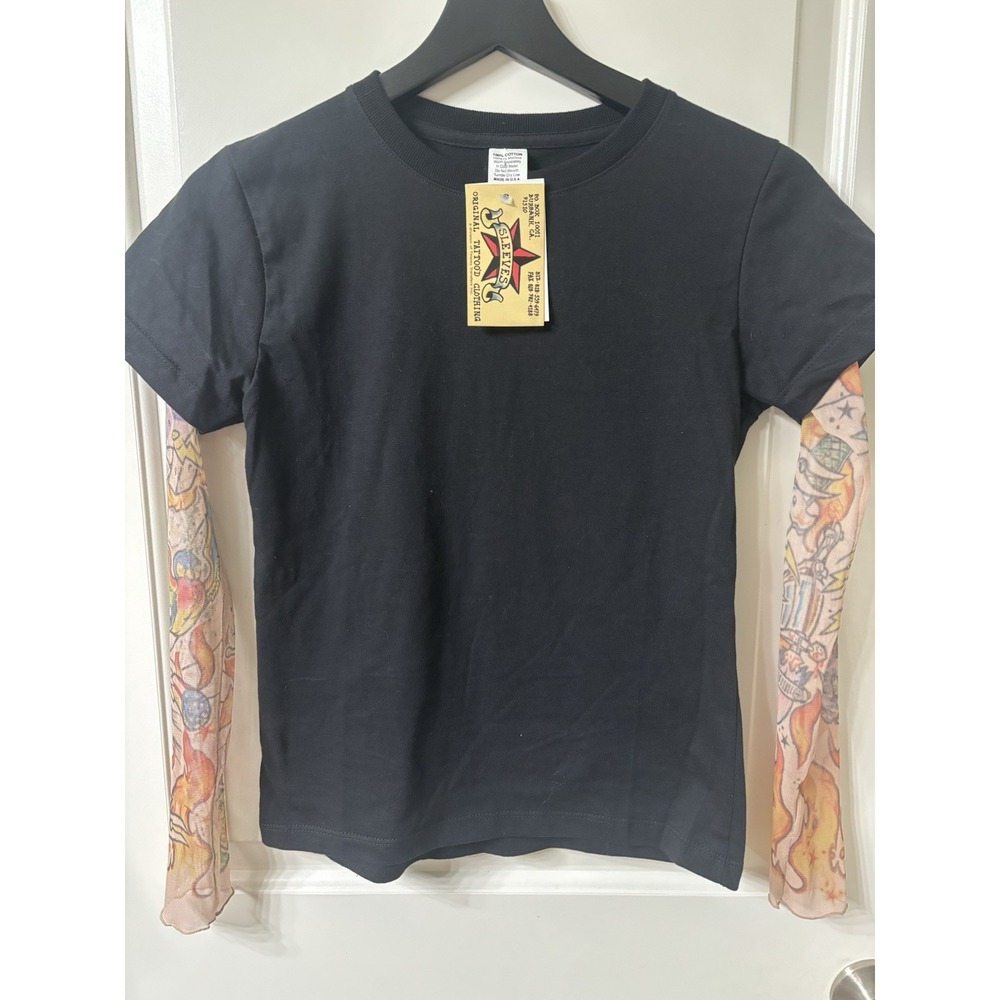 Original Tatoo'd Sleeves Shirt Unisex Size S Black 100% Cotton Made In The USA